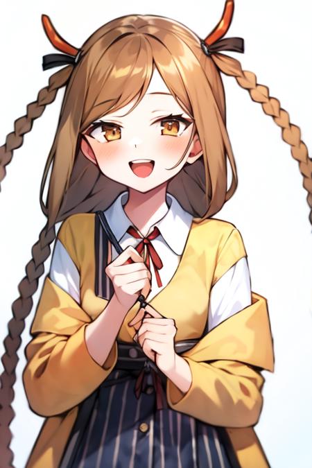 14895-804968033-1girl, antlers, braid, brown_eyes, brown_hair, hair_rings, holding, long_hair, long_sleeves, looking_at_viewer, off_shoulder, op.png